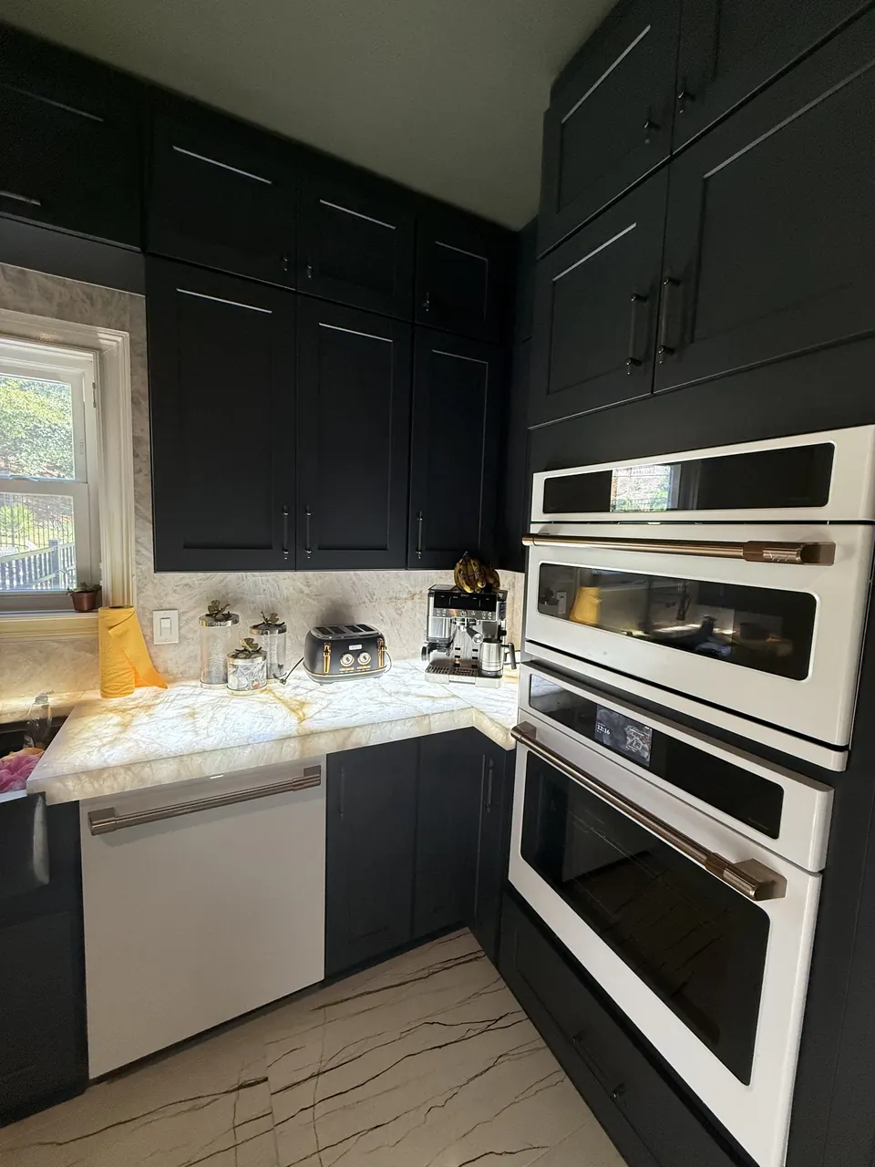 Backlit Stone & Dark Cabinetry — after view 3