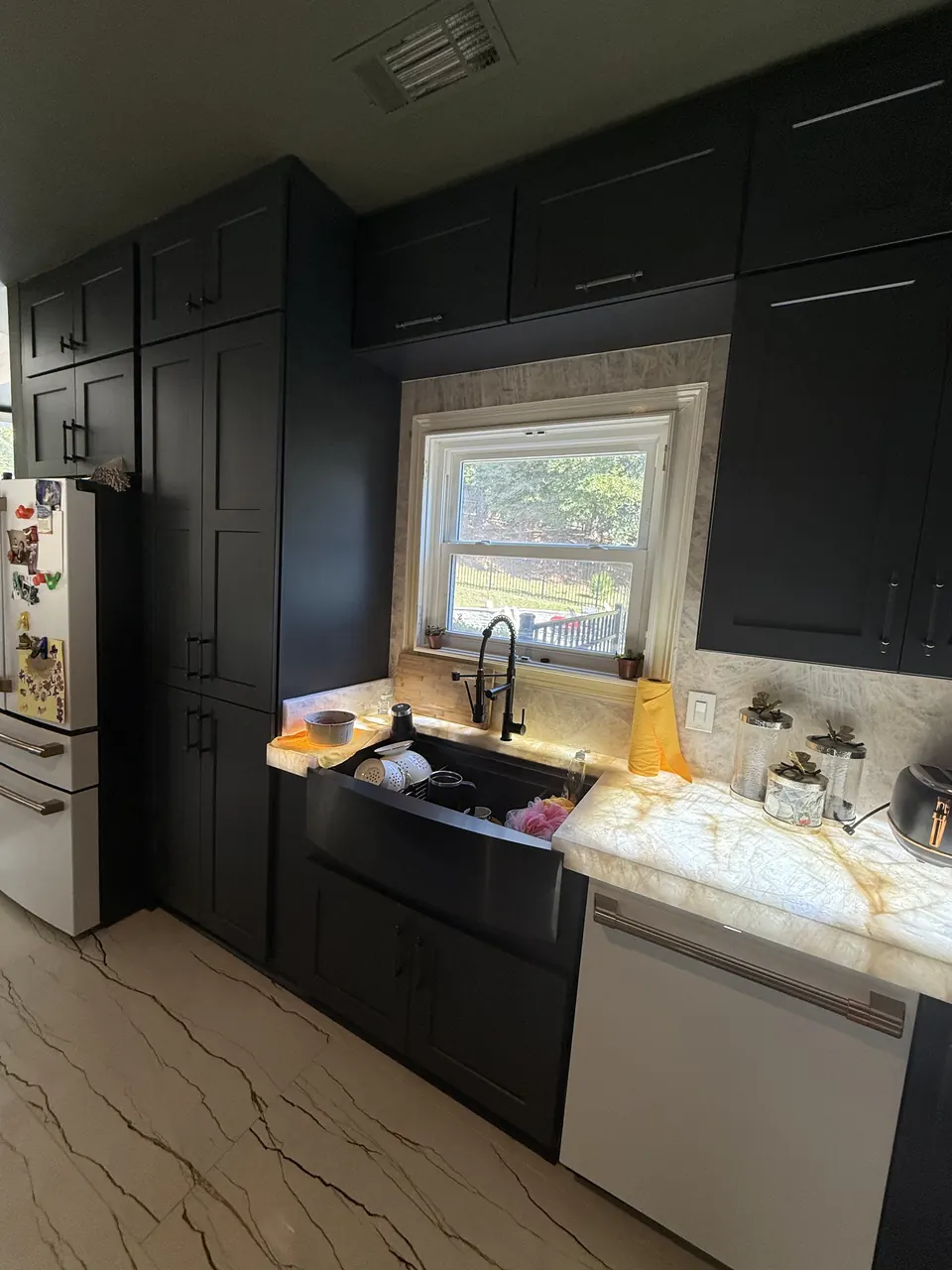 Backlit Stone & Dark Cabinetry — after view 4