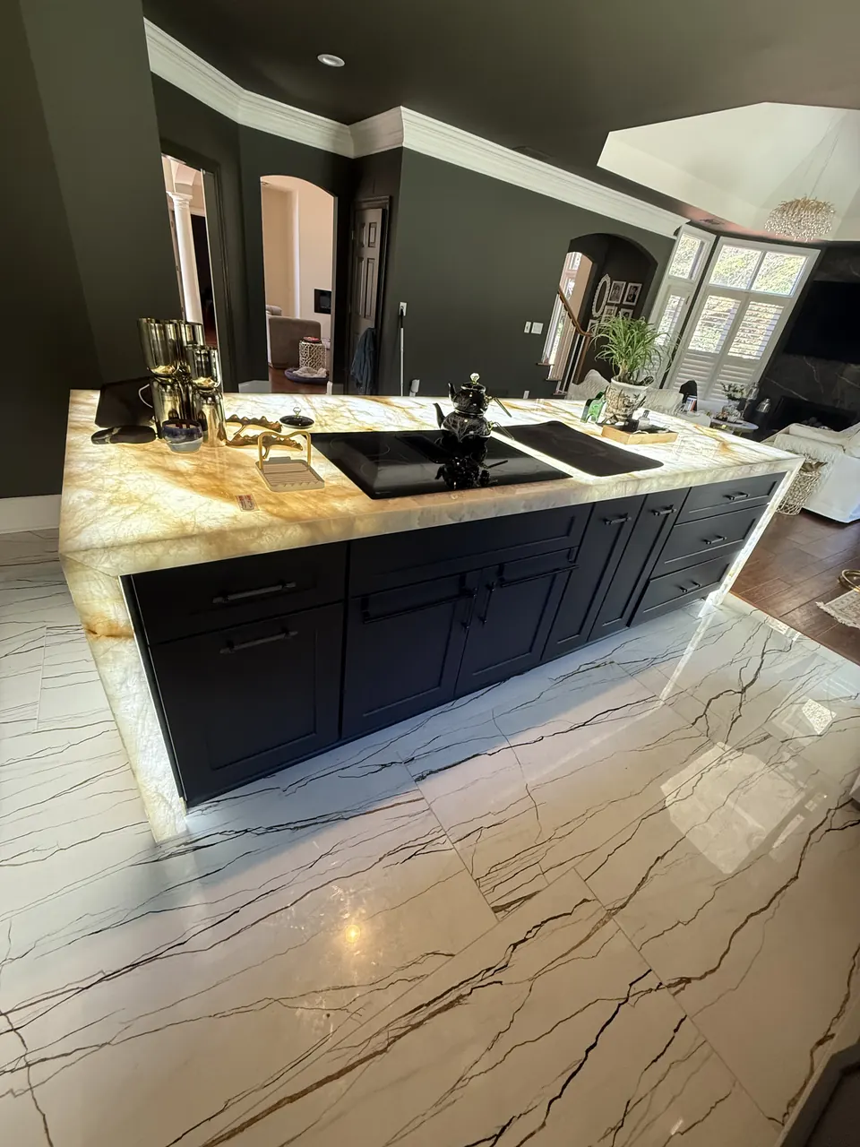 Backlit Stone & Dark Cabinetry — after view 5