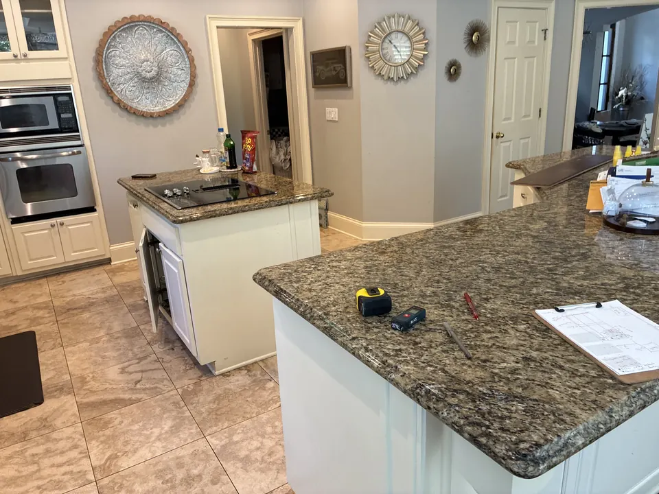 Backlit Stone & Dark Cabinetry — before view 3