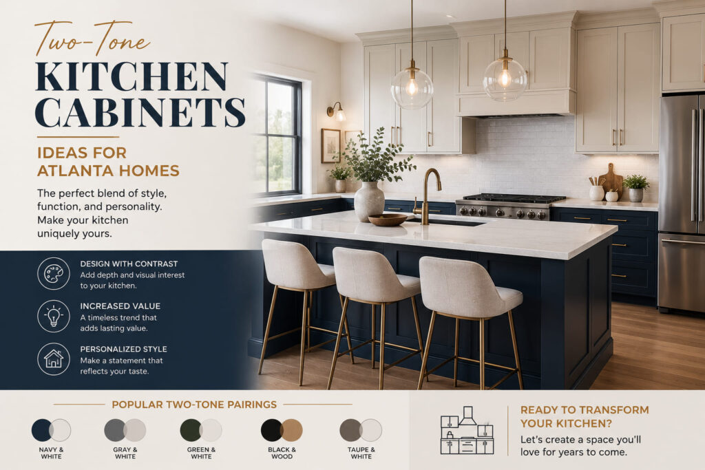 Two-Tone Kitchen Cabinets Ideas for Atlanta Homes